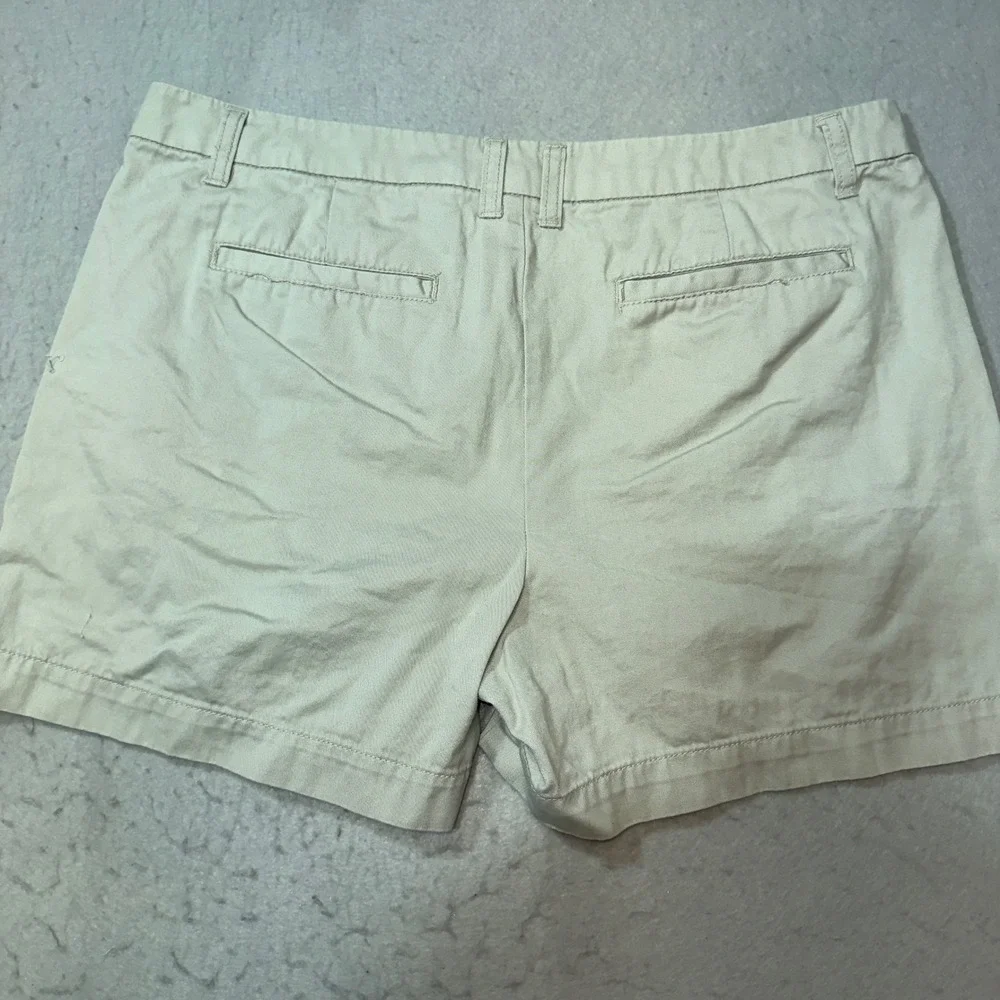 Merona Chino Shorts Women 16 Khaki‎ Excellent Cotton Mid Rise Fit 1 Casual
